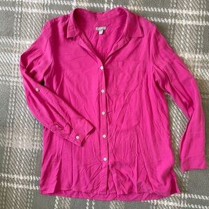 J.Jill 100% silk pink button down shirt S